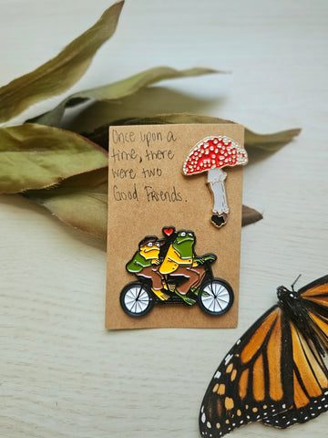 Frog and Toad Enamel Pin Set