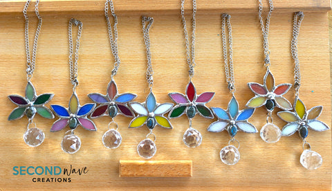 Glass and Labradorite Lotus Suncatcher