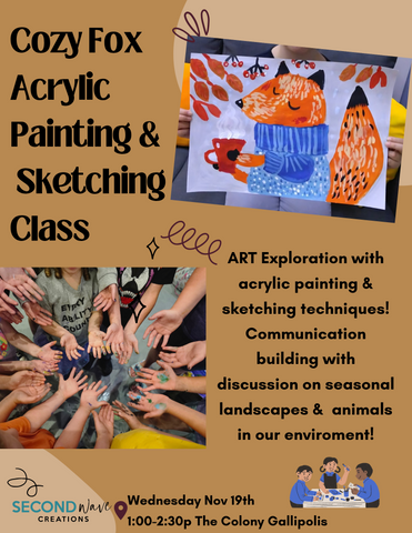 Cozy Fox Painting & Sketching Kids Class