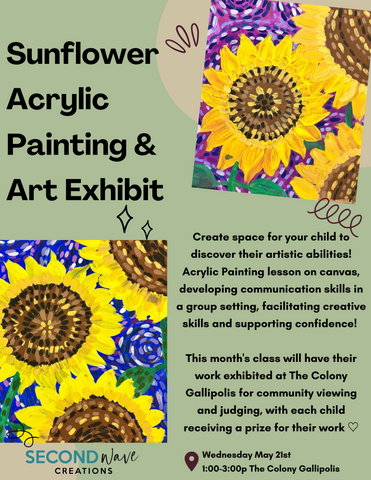 Sunflower Acrylic Painting & Art Exhibit